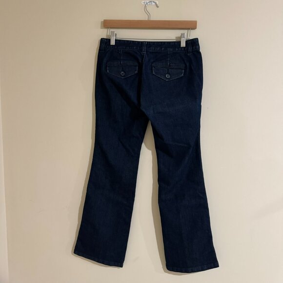 [LOFT] Modern Flare Jeans 4P Dark Wash - Picture 2 of 4